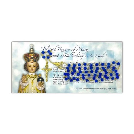 Infant Jesus of Prague Blue Rosary