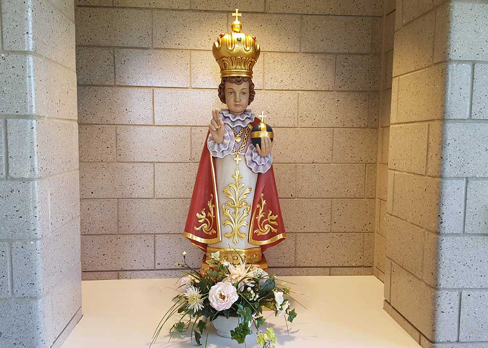 Infant Jesus of Prague Statue inside the National Shrine of St. Therese