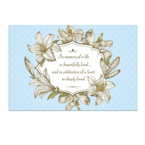 White Lilies on a blue background Front card