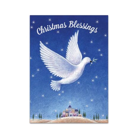 #243 Dove Christmas Card Front Christmas Blessings with image of dove #243