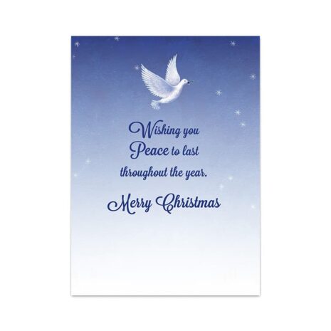 #243 Dove Christmas Card Page3 Merry Christmas message with white dove #243